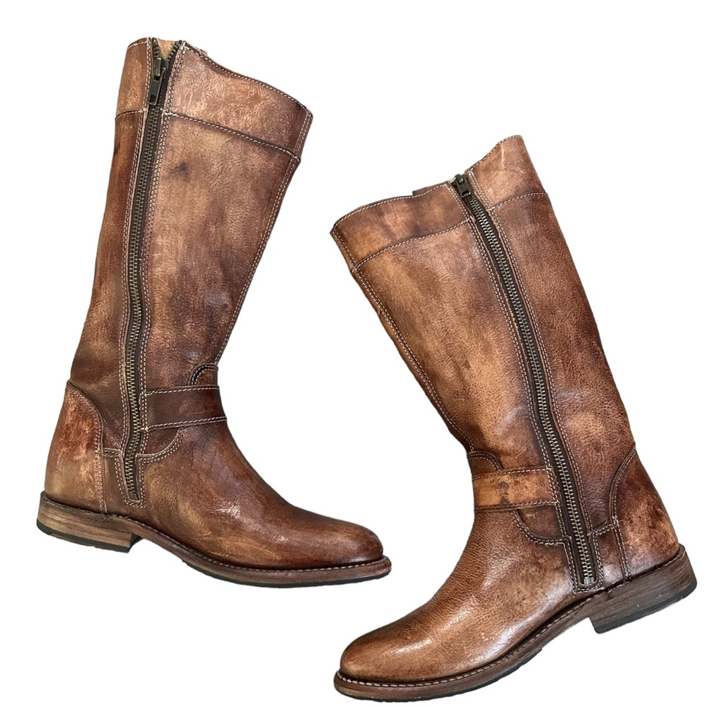 Bed Stu Women’s Gogo Lug Tan Rustic Leather Boots Brown 7 - Picture 2 of 10